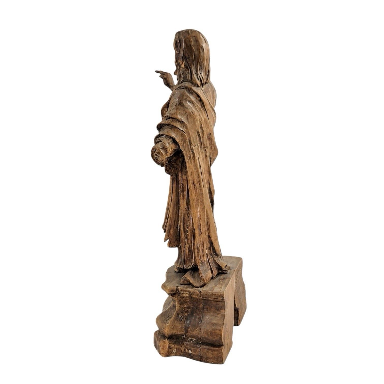 Major Antique 17th/18th C Baroque Carved Wood Christ Statue Altarpiece Figure photo Art