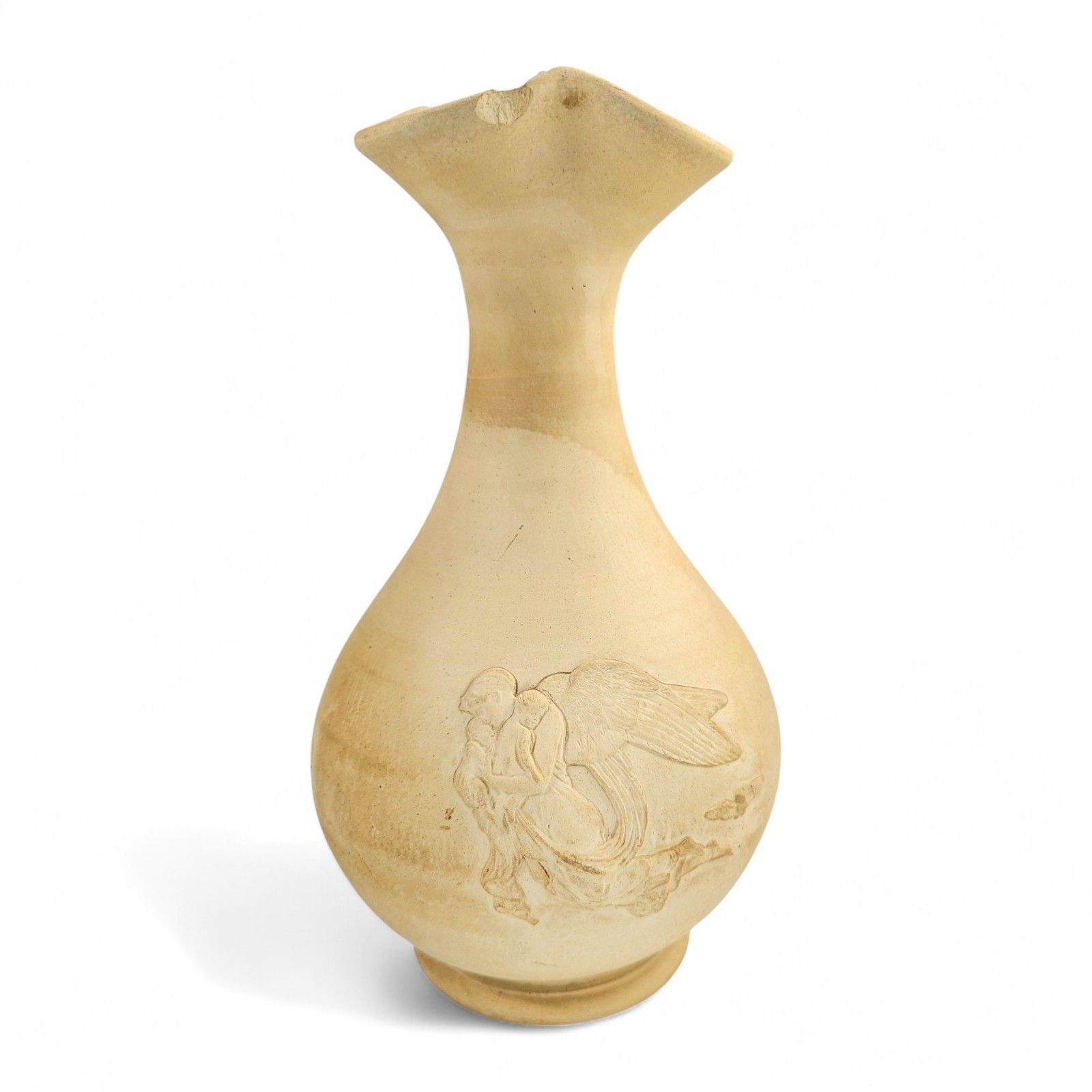 Antique P. Ipsens Enke “Angel Of The Night” Bisque Vase, C. 1880–1900