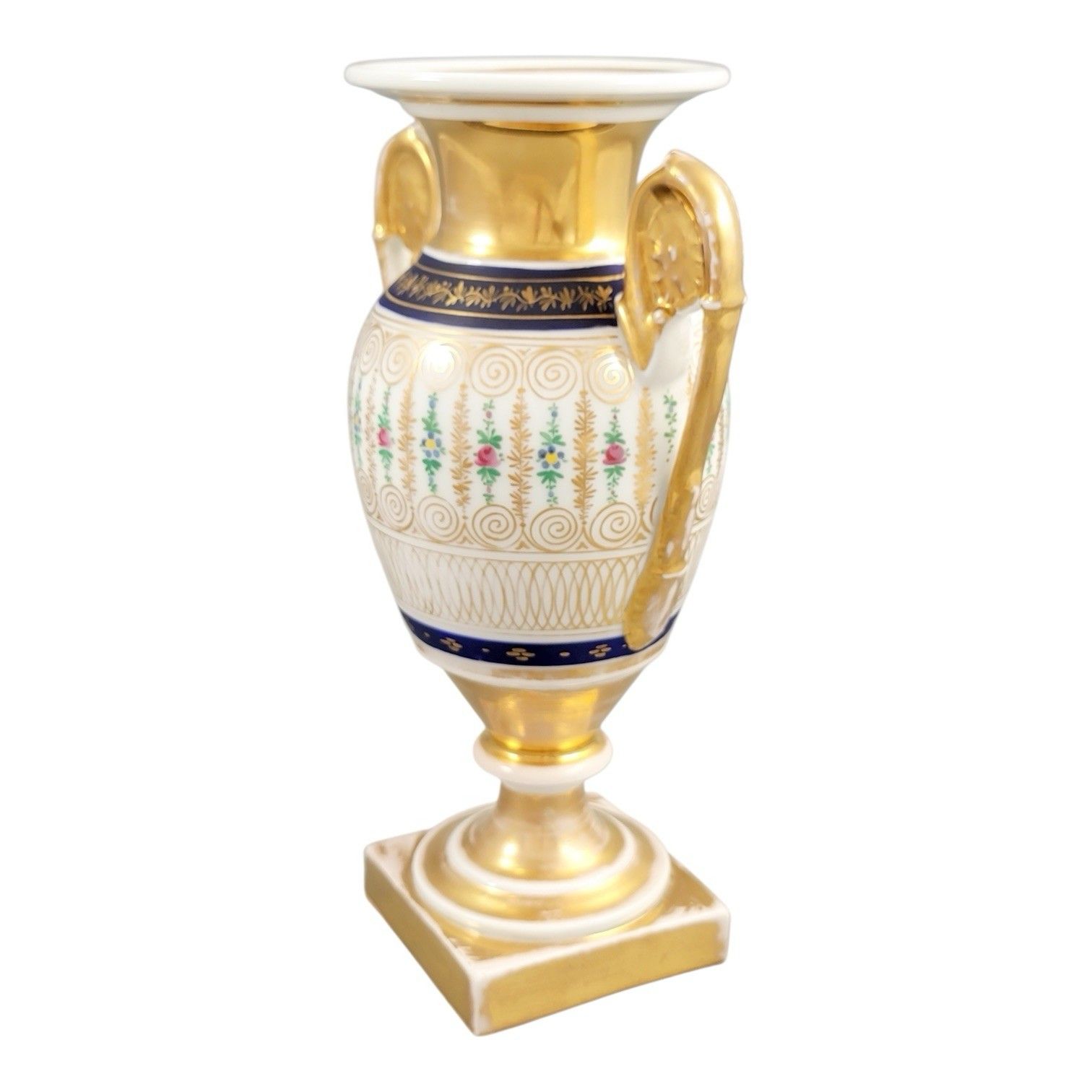 Antique Old Paris Empire Porcelain Vase C. 1820 Cobalt & Gilt 24.5 Cm photo 650.0