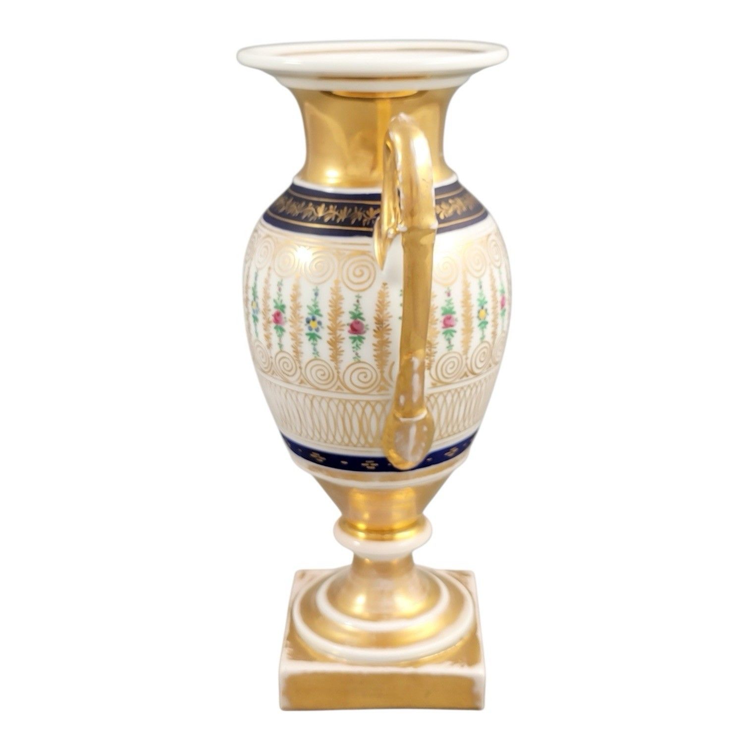 Antique Old Paris Empire Porcelain Vase C. 1820 Cobalt & Gilt 24.5 Cm photo buy