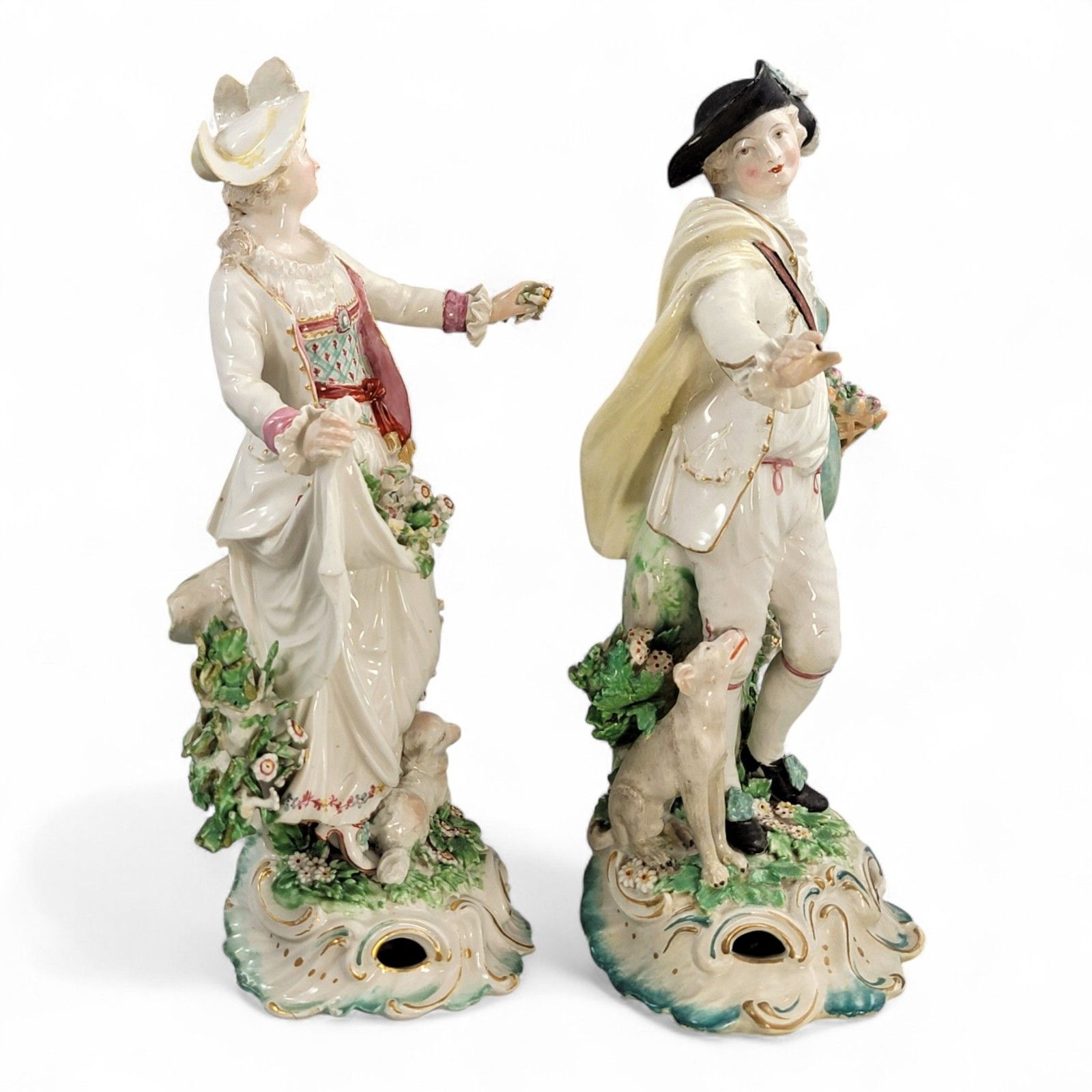 Derby Porcelain Pair “Dresden Shepherds” C.1760 – Shepherd And Shepherdess photo vinterior