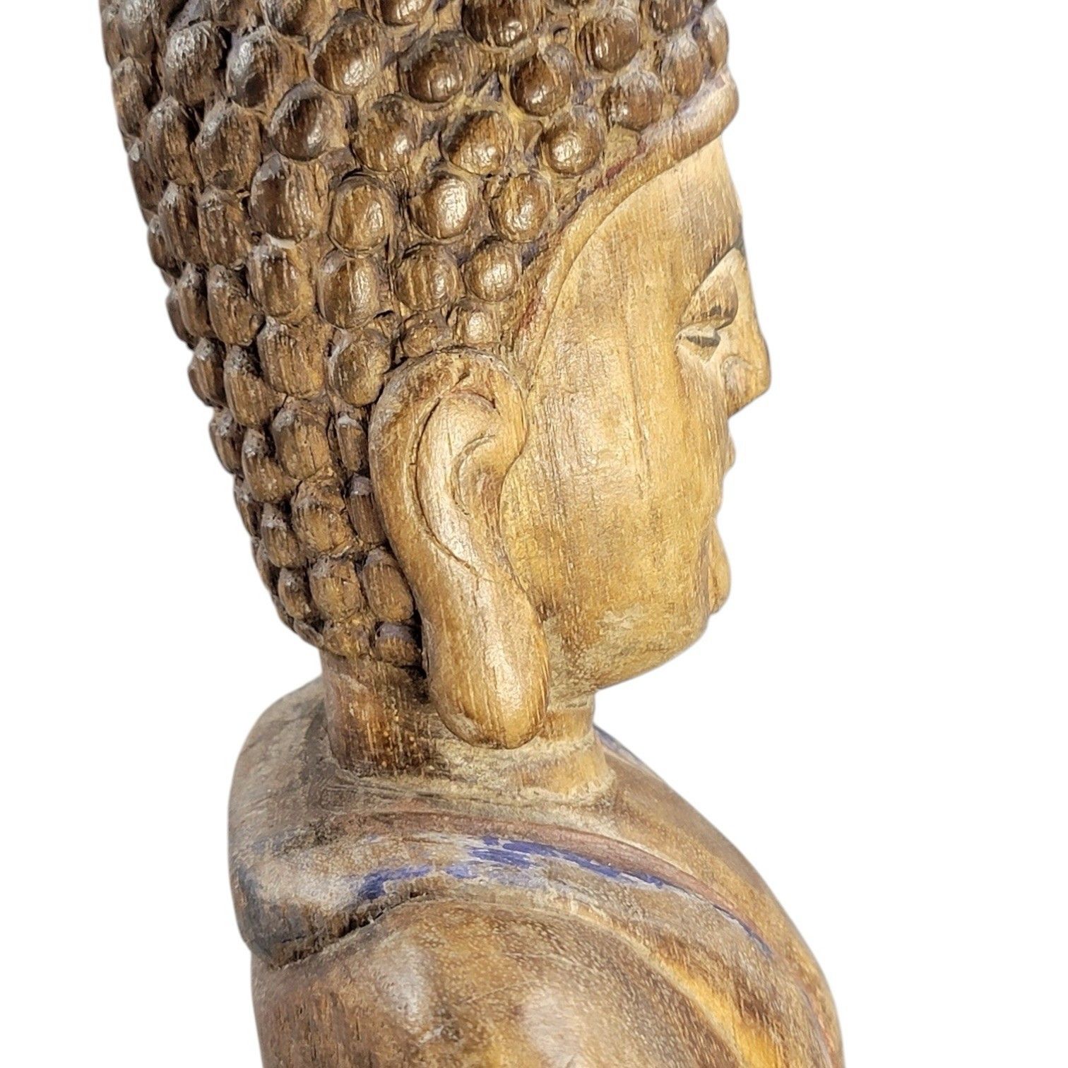 photo for sale 19thc Chinese Temple Wood Buddha, Fine Carving, Candle Aperture