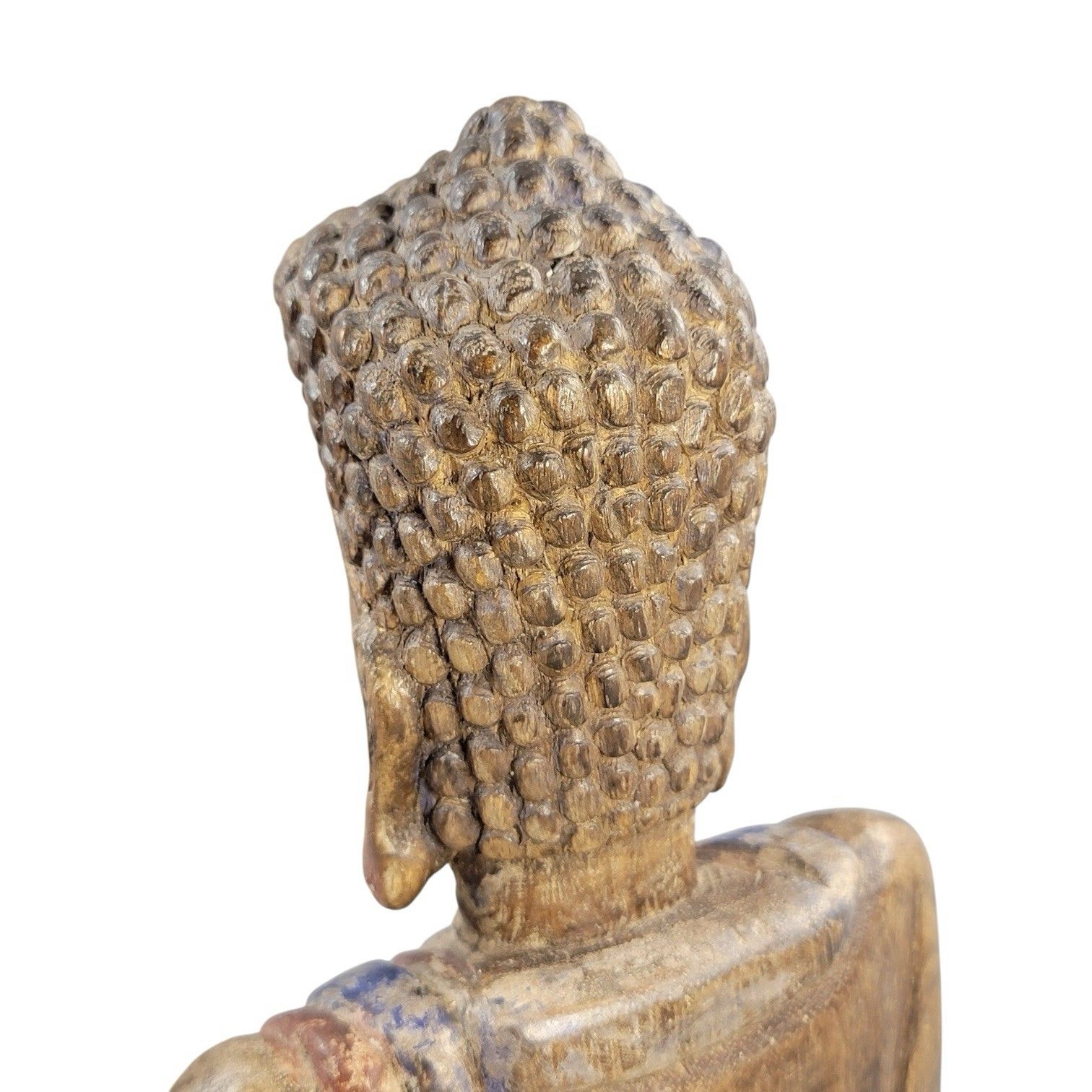 3000.0 19thc Chinese Temple Wood Buddha, Fine Carving, Candle Aperture photo