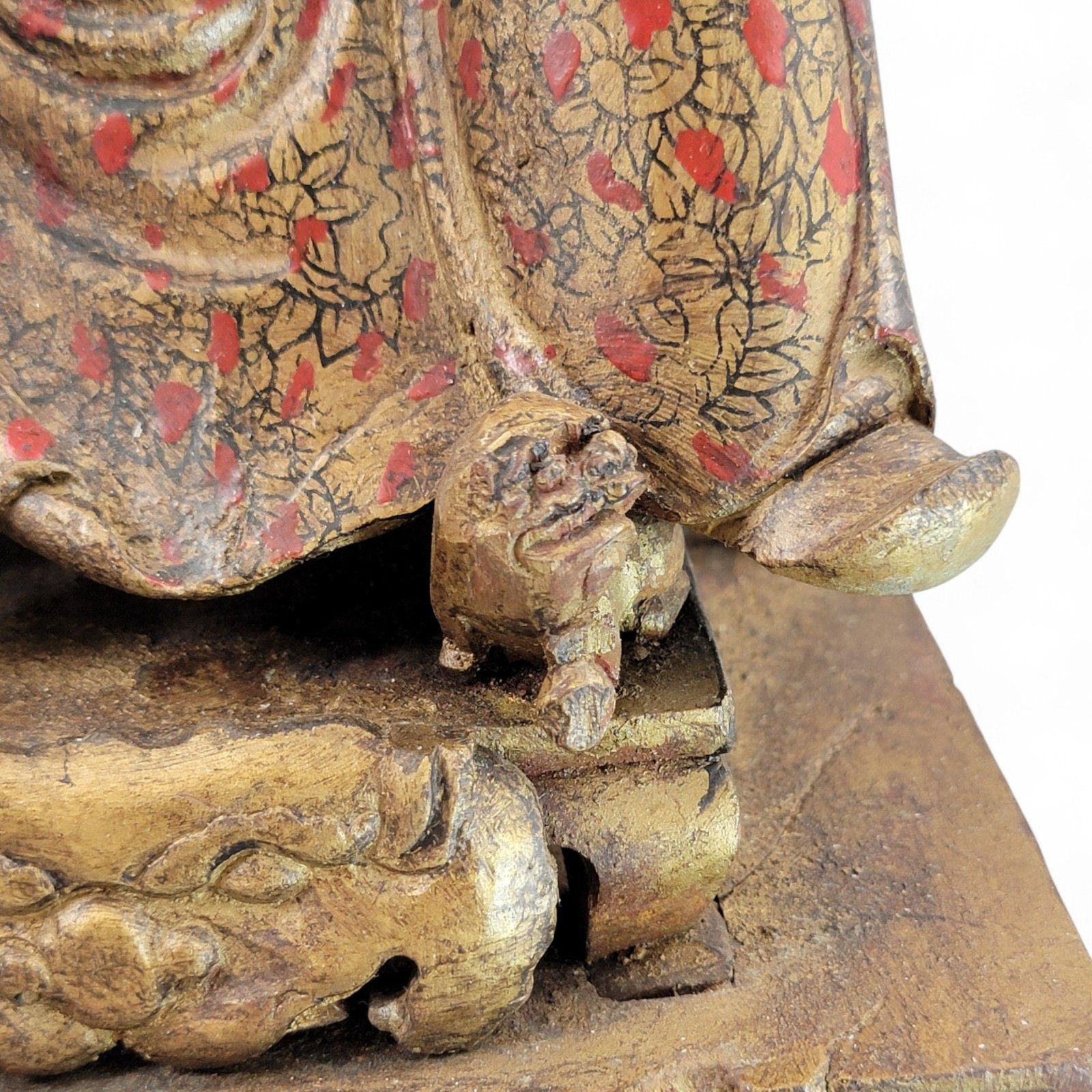 6500.0 Early Chinese, Gilt, Painted Wood, Temple Figure, Civil Official, C.1650 photo