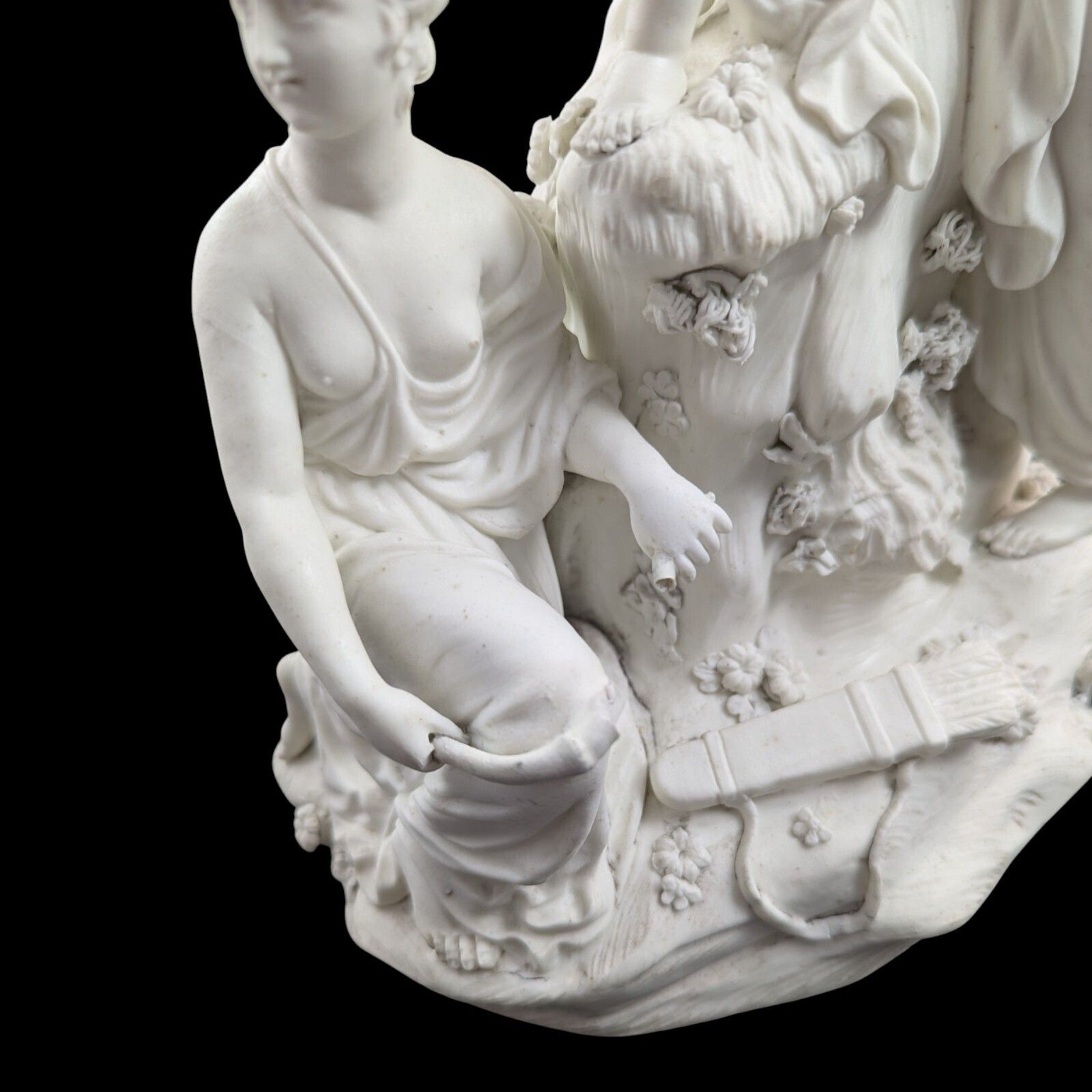 photo furniture Antique Georgian Derby Parian Biscuit ‘Three Graces & Cupid’ C.1775–85 — Rare