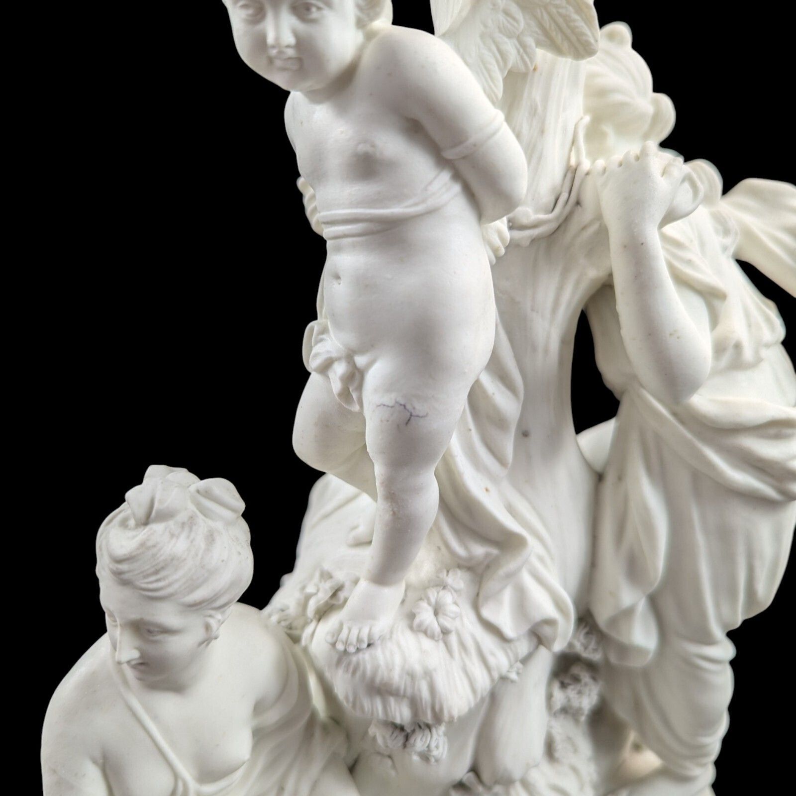 photo for sale Antique Georgian Derby Parian Biscuit ‘Three Graces & Cupid’ C.1775–85 — Rare