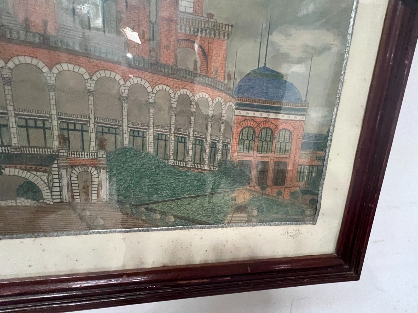 Le Trocadéro A Paris Color Drawing Signed And Dated 20th Century photo buy