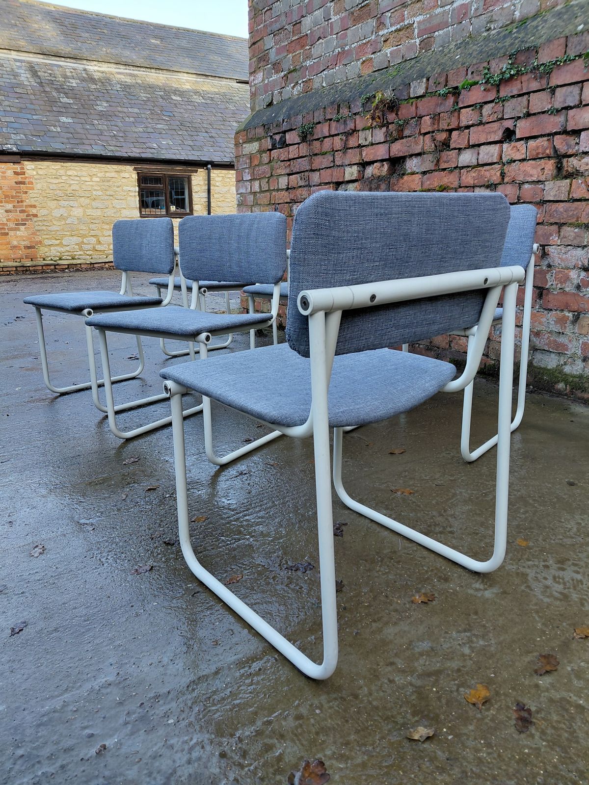 Bauhaus Style Set Of 6 Dining Chairs Circa 1970s photo for sale