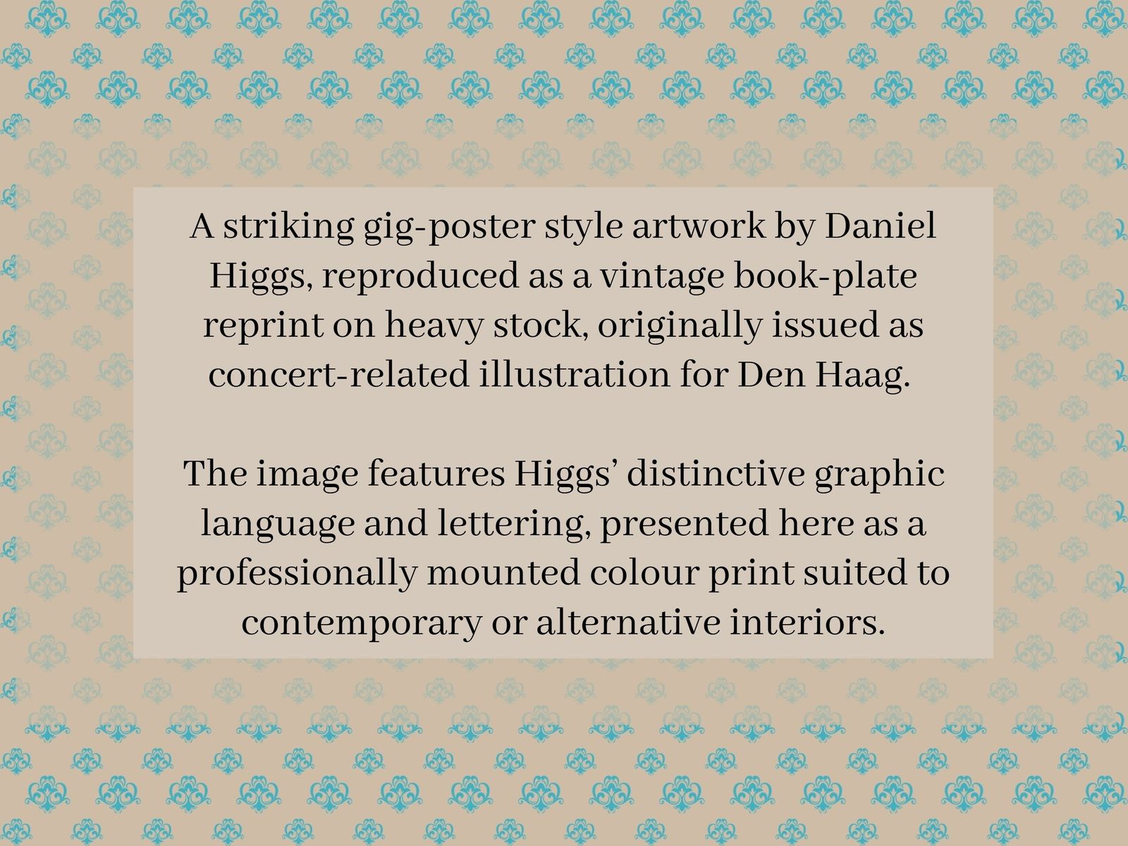 Gig Poster Art Print, Daniel Higgs Illustration, Den Haag Concert Artwork, 2000s Music Wall Decor, Alternative Design photo vinterior