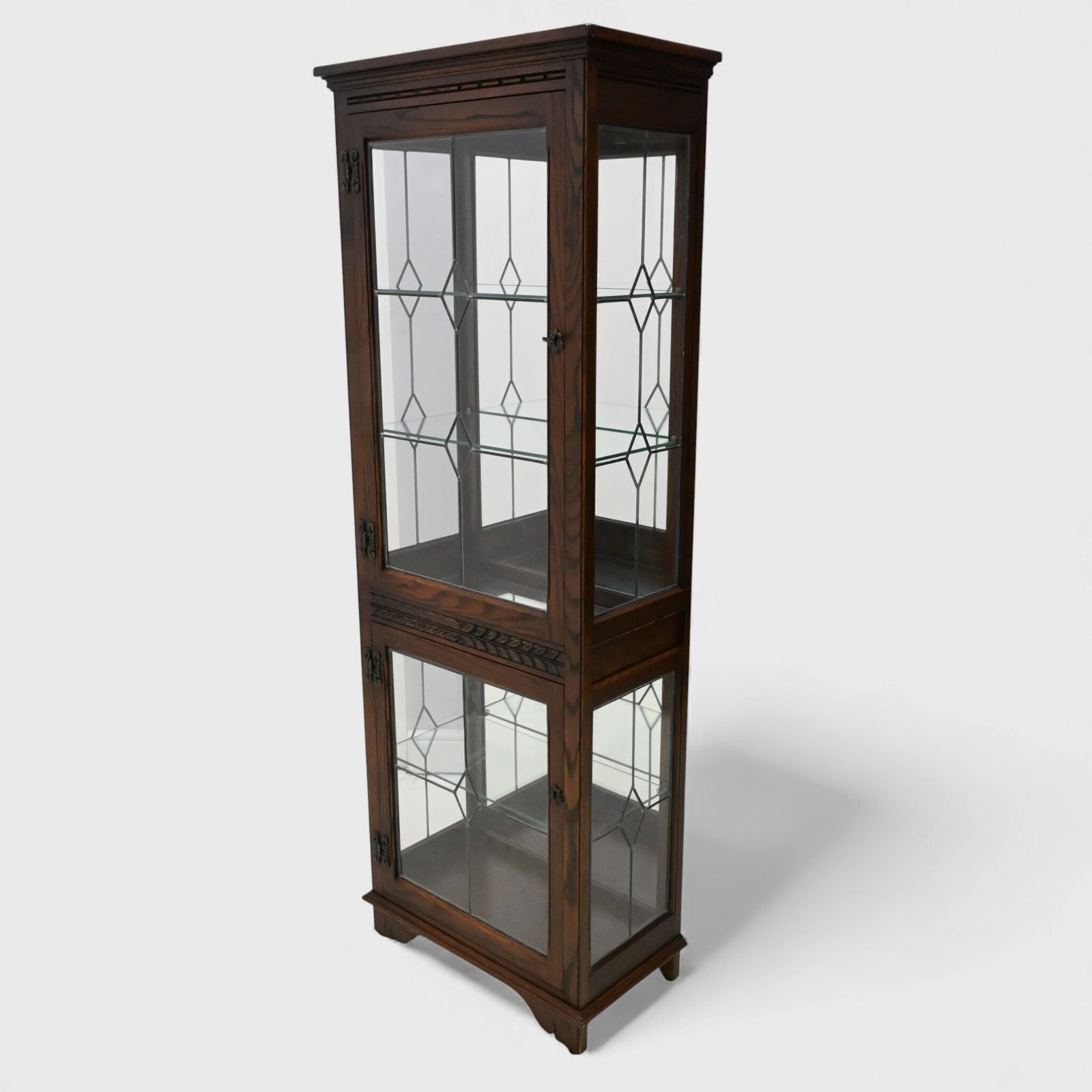 Old Charm Display Cabinet Tudor Brown Top Lighting Exc Free Nationwide Delivery* photo for sale