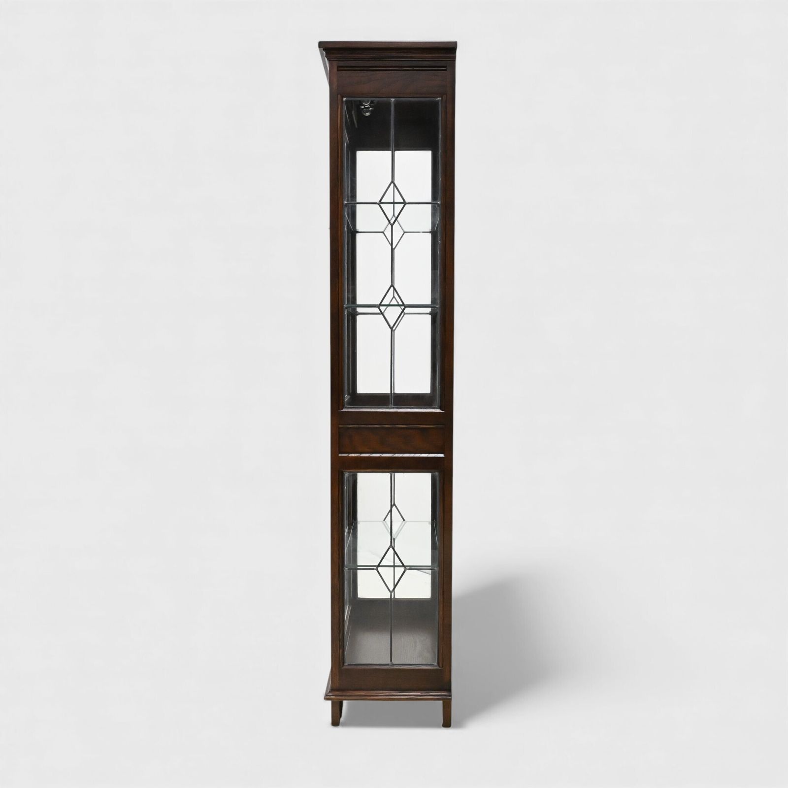 Old Charm Display Cabinet Tudor Brown Top Lighting Exc Free Nationwide Delivery* photo 767.0