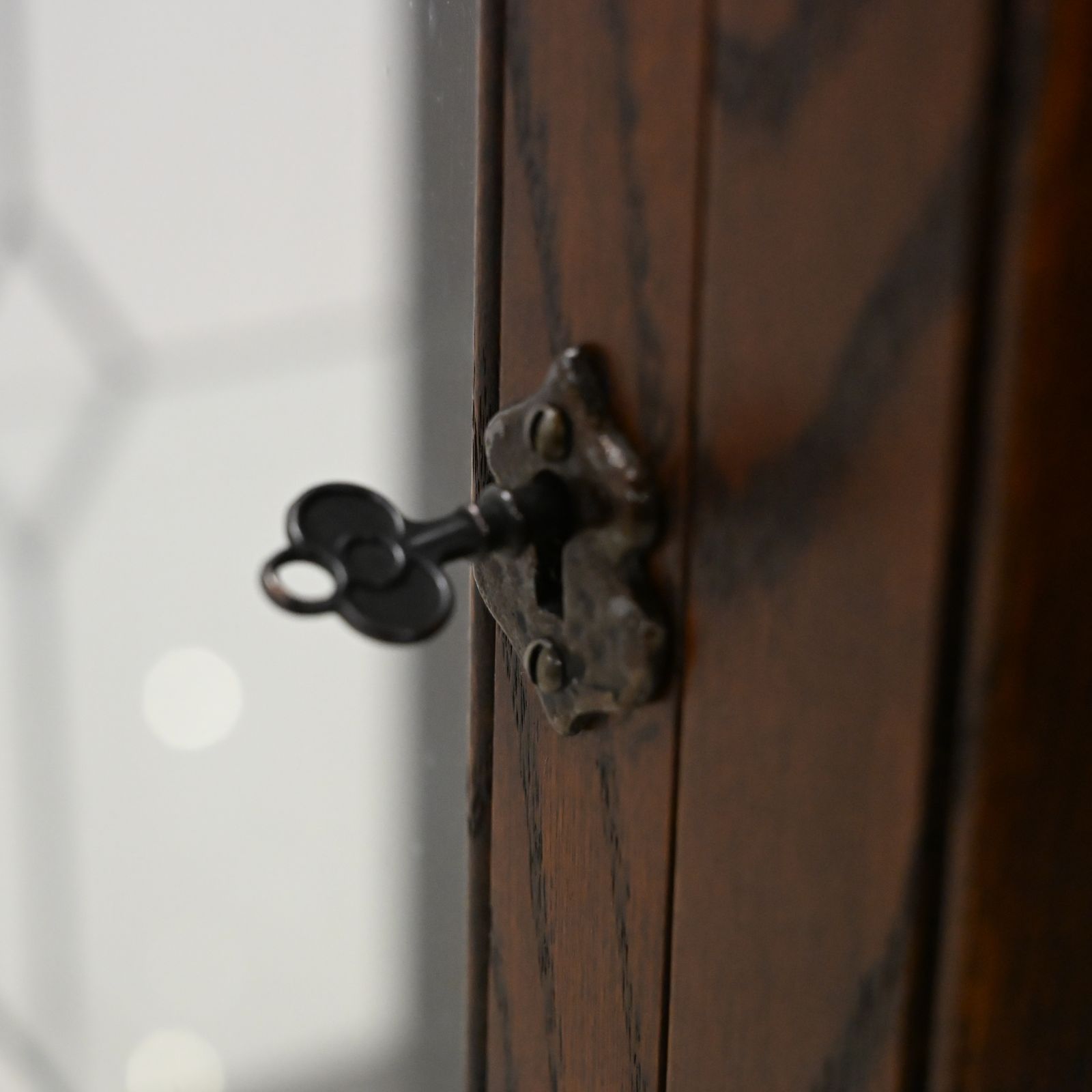 photo buy Old Charm Display Cabinet Tudor Brown Top Lighting Exc Free Nationwide Delivery*