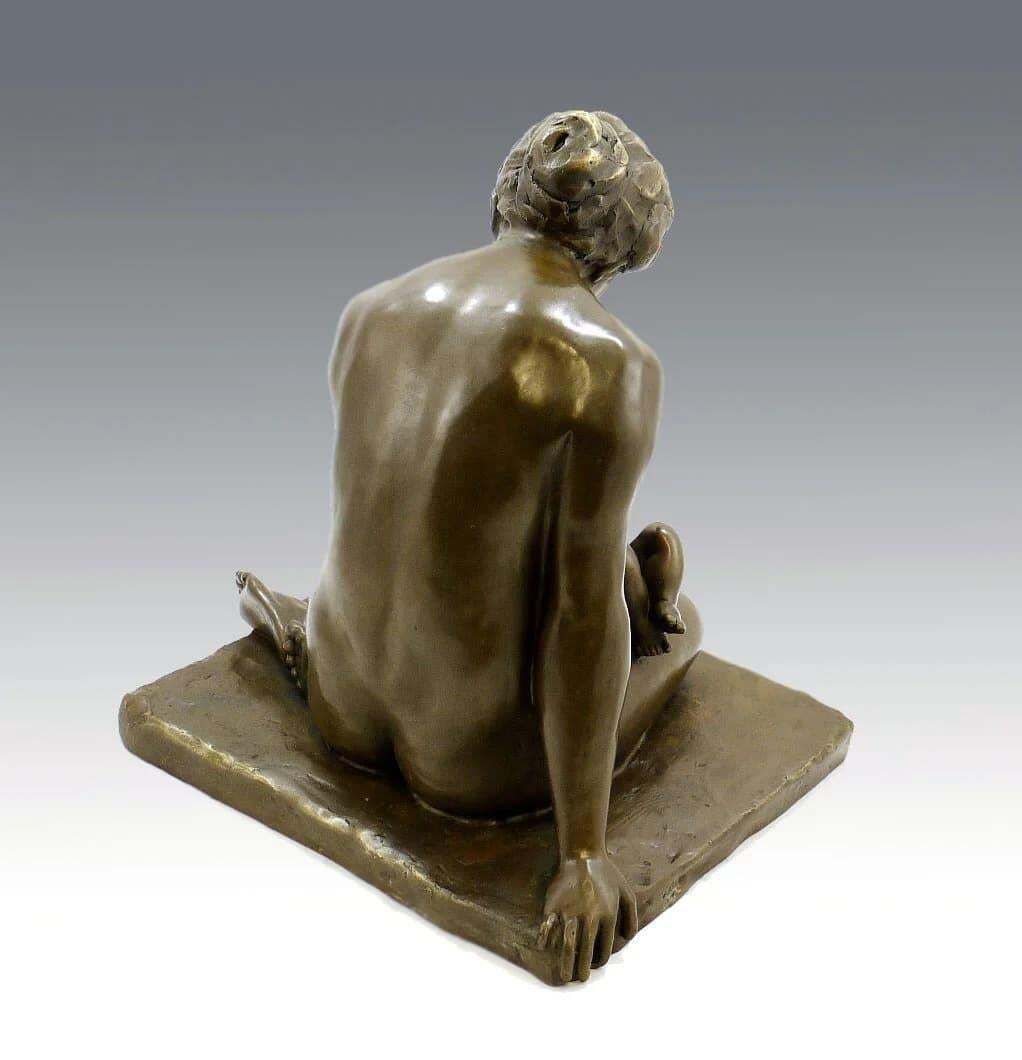 Bronze Sculpture Depicting A Mother And Her Child photo vintage