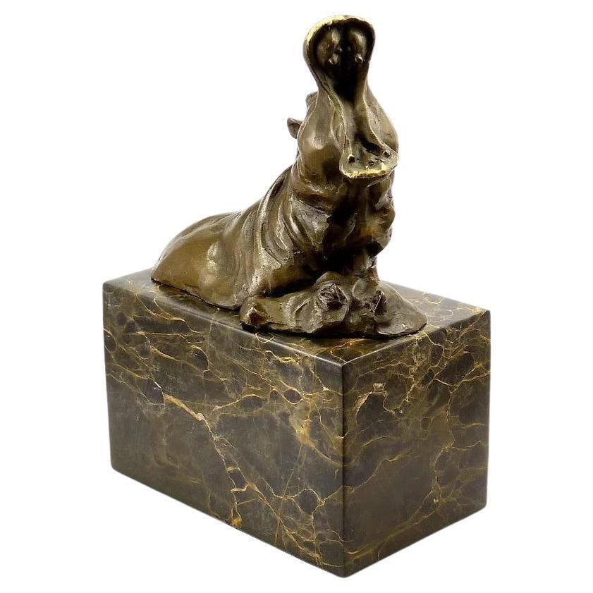 Family Of Baby Hippos   Bronze Animal Statue