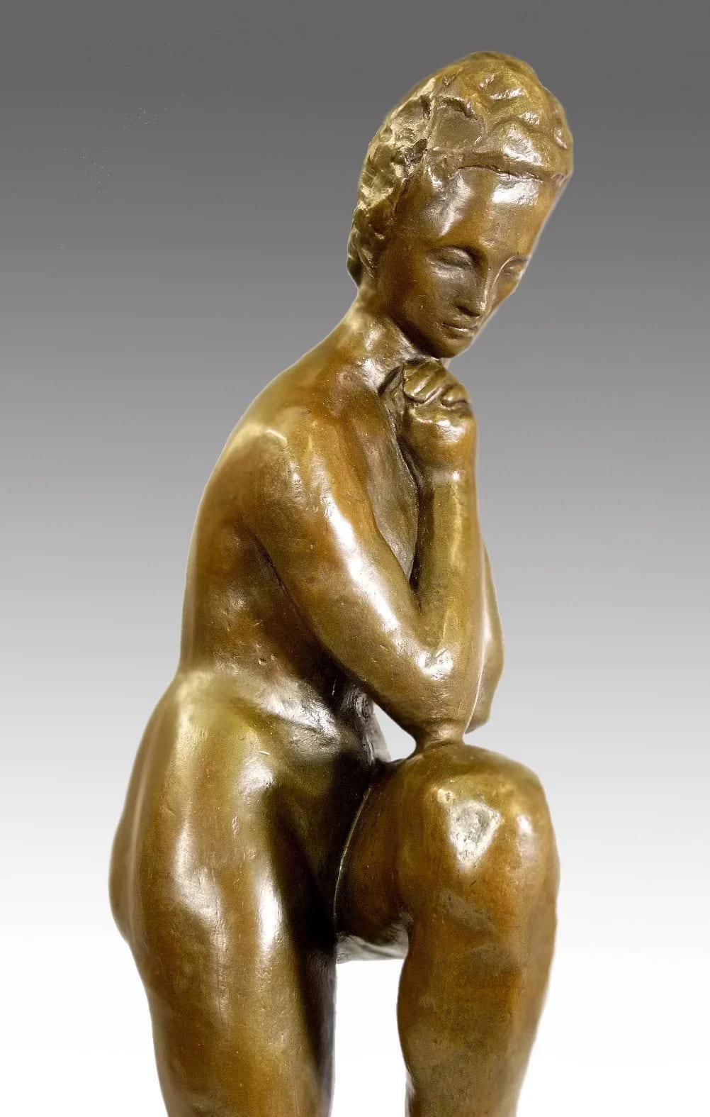 Bronze Sculpture, Nude Woman, 20th Century photo furniture