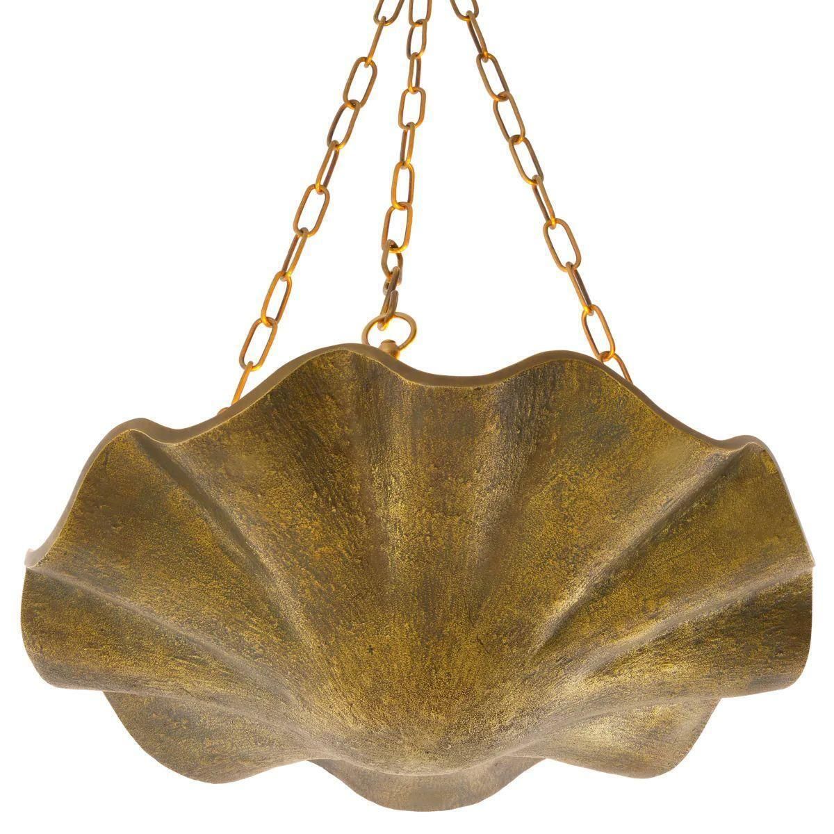 Vintage Brass Chandelier With Sculptural Bowl Design photo 1829.0