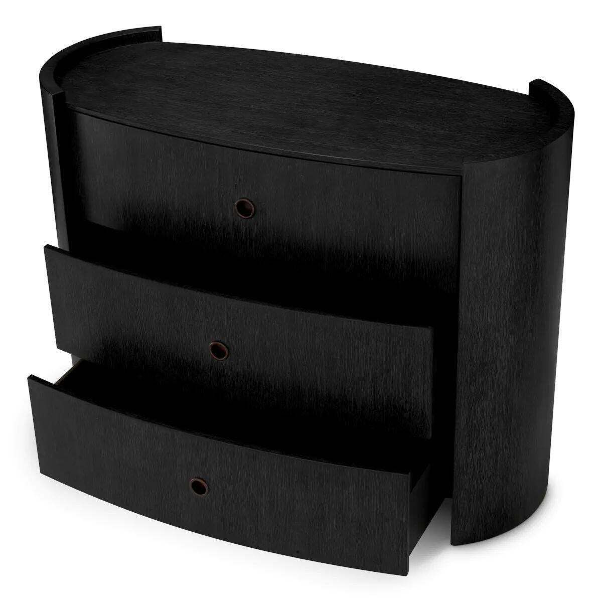 Chest Of Drawers   Anthracite Grey Oak Veneer, Bronze Finish photo Furniture