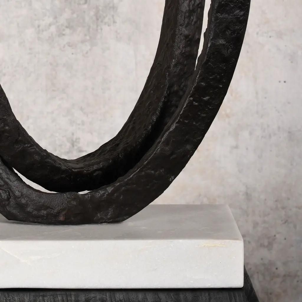 Contemporary Oval Metal Sculpture In A Modern Brutalist Style photo 1777.0