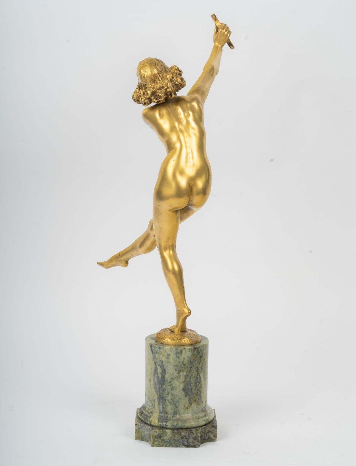 Dancer With A Tambourine, Gilt Bronze Sculpture, Art Deco Period, Circa 1930. photo buy