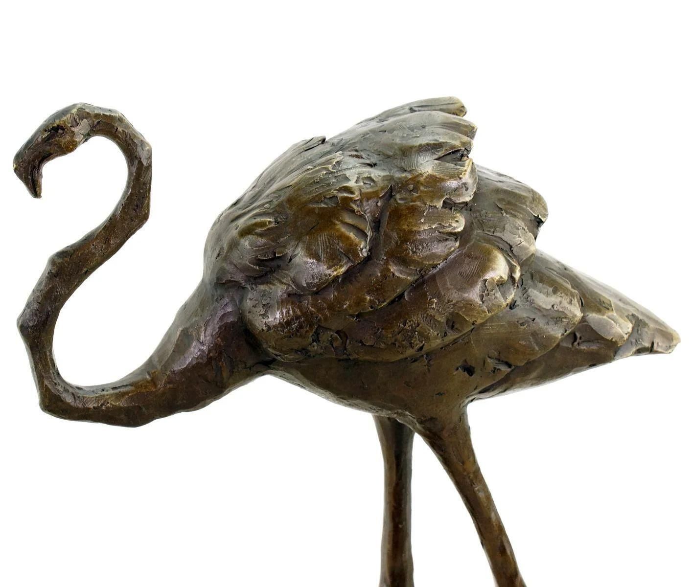 Bronze Statue Of Two Pink Flamingos In The Style Of Rembrandt Bugatti photo for sale