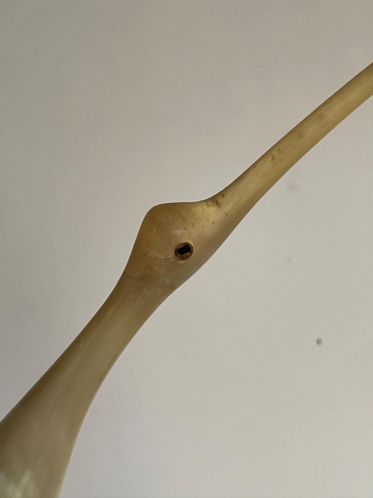 Extra Large Mid Century Sculpture Carved Bone Or Horn Of A Heron photo furniture