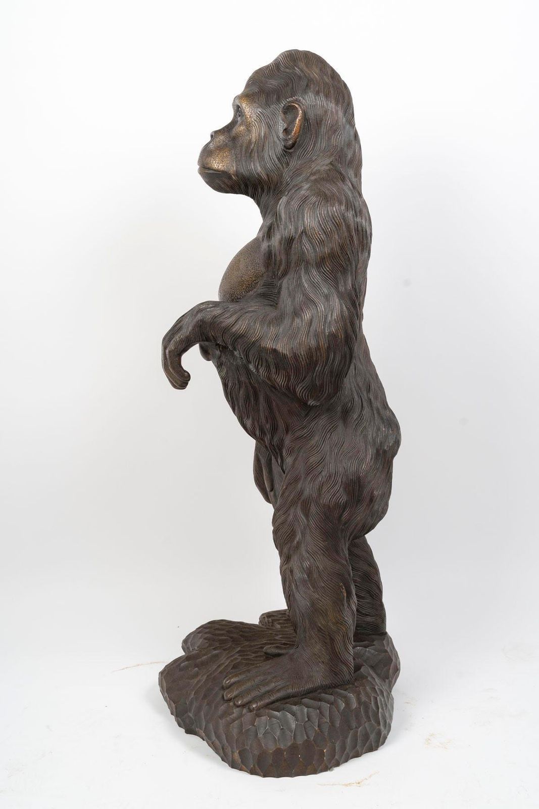 Large Carved Wooden Gorilla Sculpture, 20th Century. photo buy