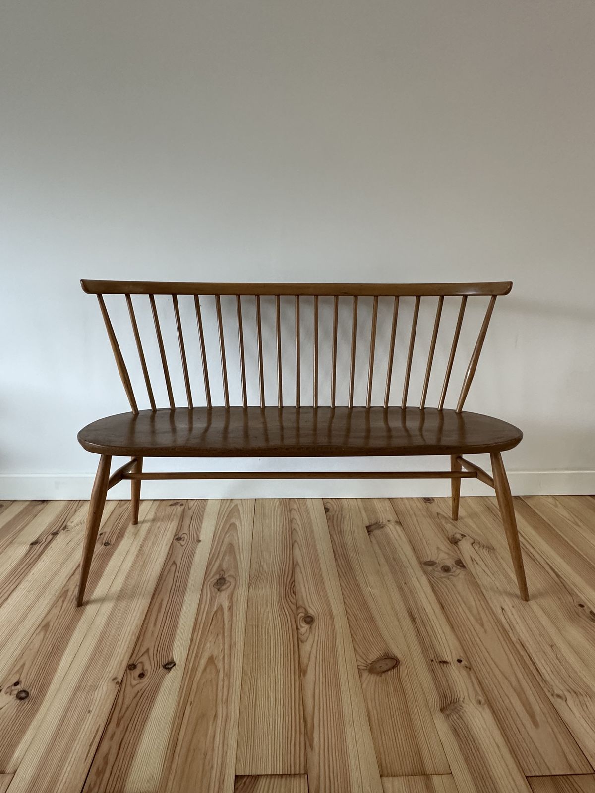 Vintage Ercol Love Seat Model 450 Ercol Natural Finish Elm photo vintage