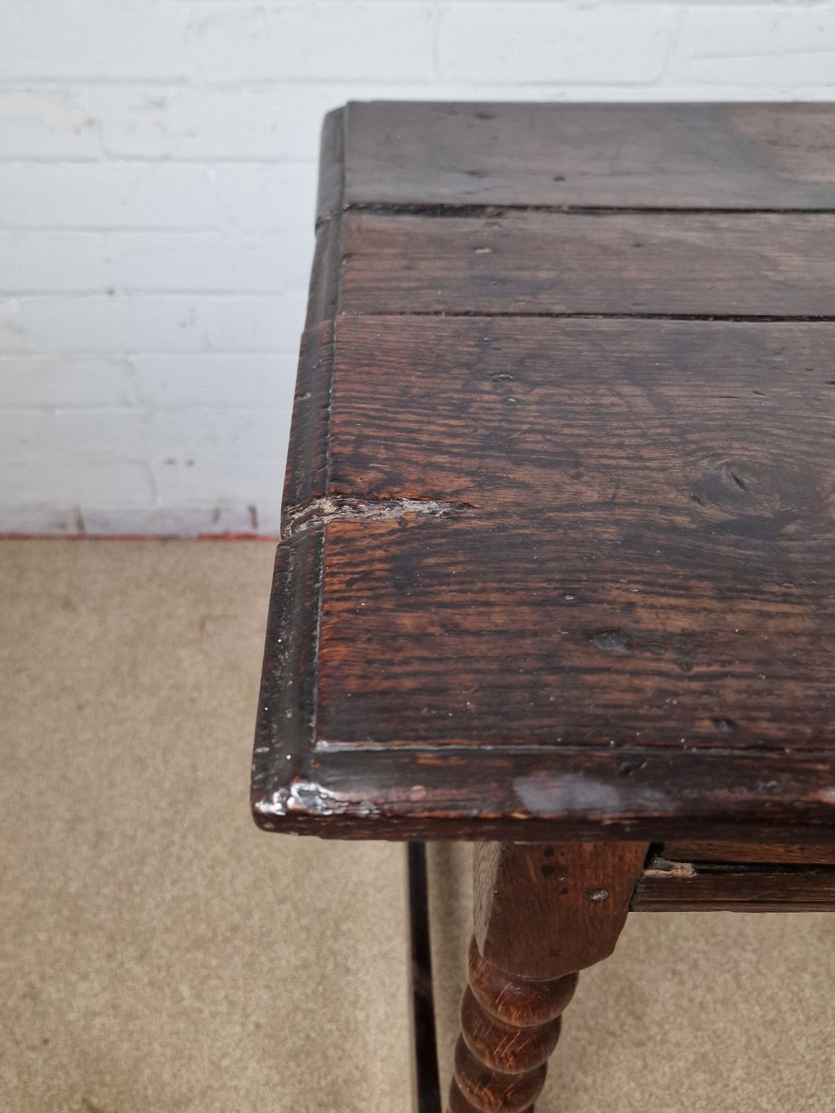 photo for sale 18th Century Oak Bobbin Turned Side Table