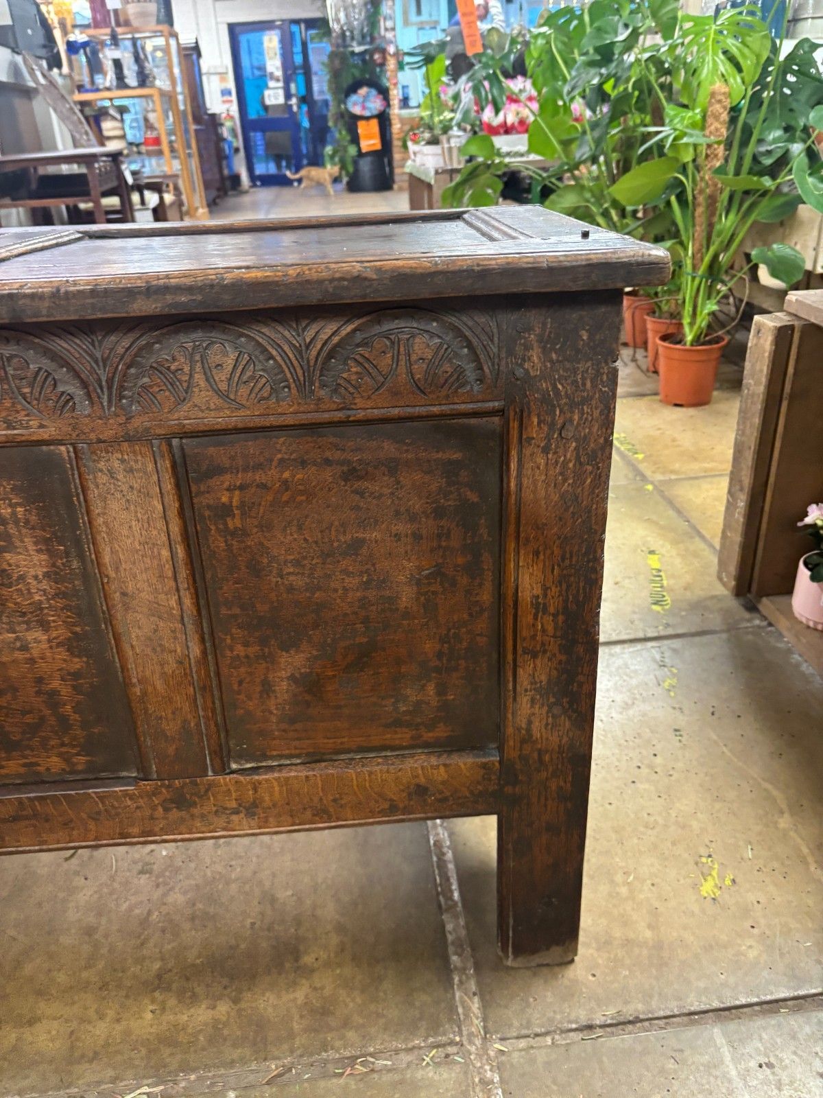 Antique 17th Century Oak Coffer As Found photo 395.0