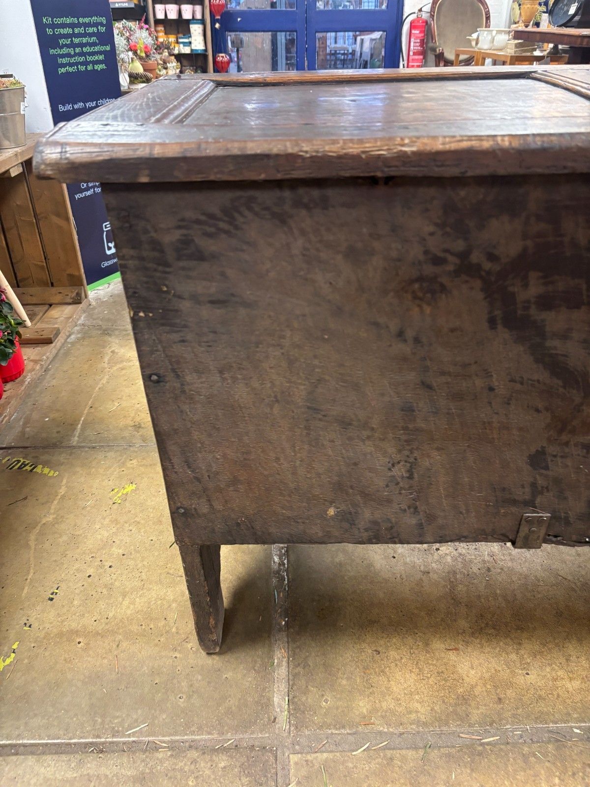 Antique 17th Century Oak Coffer As Found photo vintage