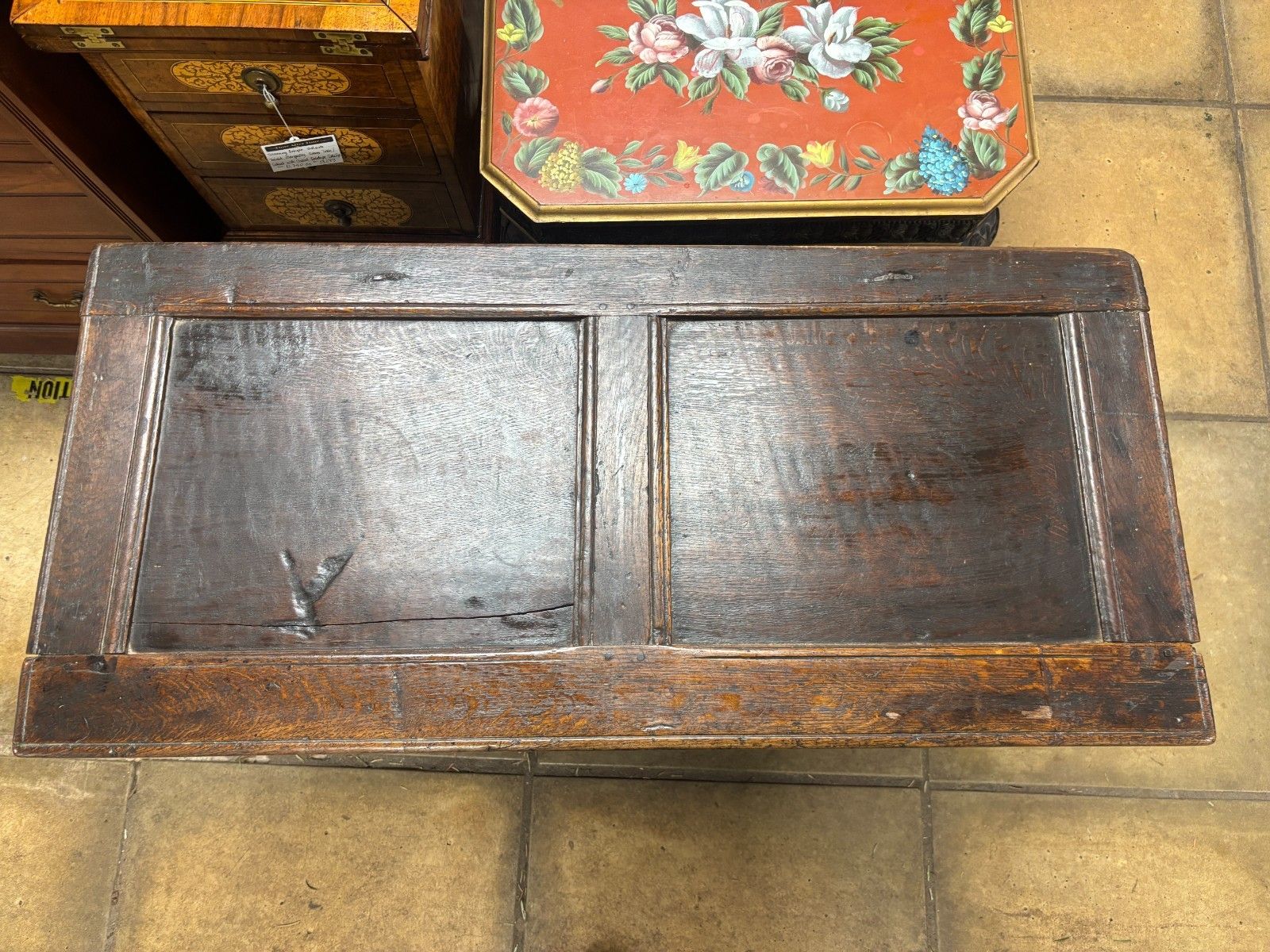 photo buy Antique 17th Century Oak Coffer As Found