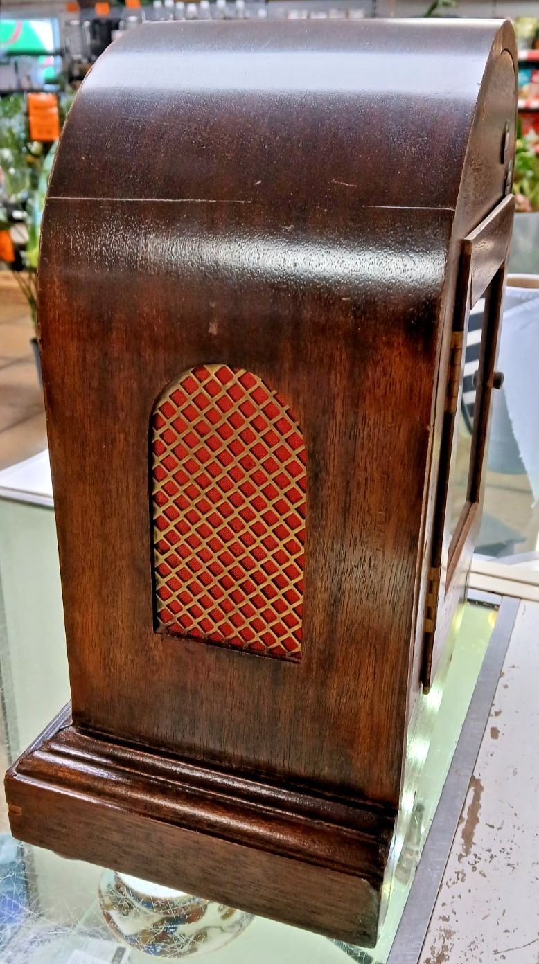 Antique German Kienzle Mantle Clock With 5 Bars Westminster Chime Mahogany Case photo vinterior