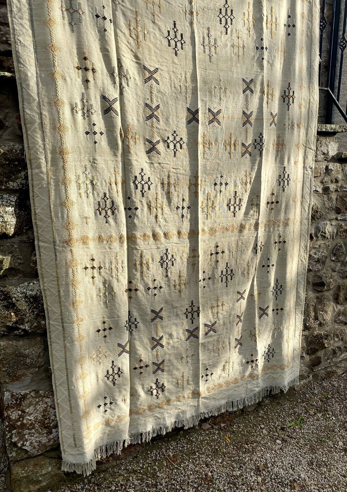 photo for sale Large Vintage Moroccan Sabra Silk Wall Hanging, 184 × 300 Cm