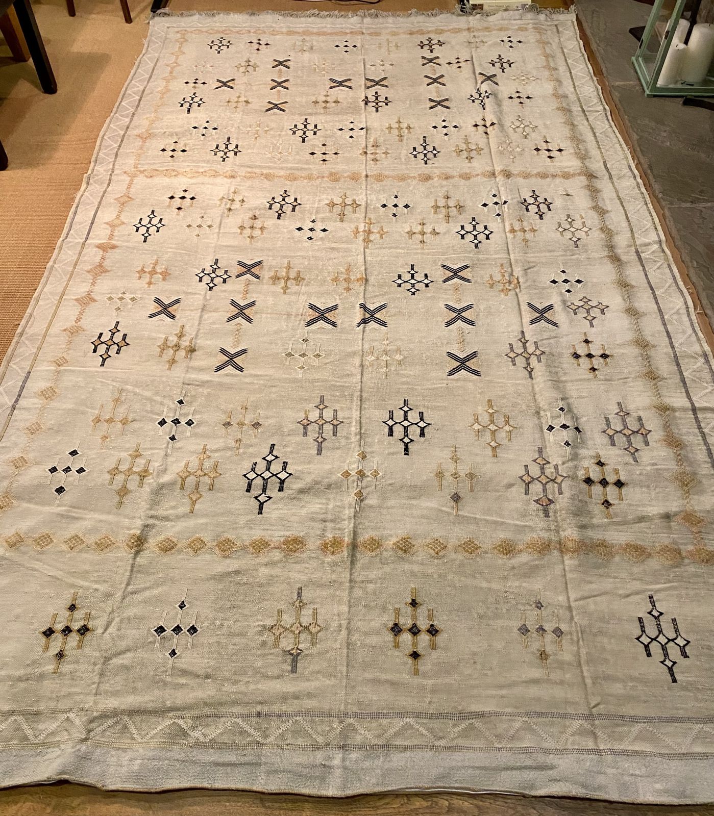 Large Vintage Moroccan Sabra Silk Wall Hanging, 184 × 300 Cm photo buy