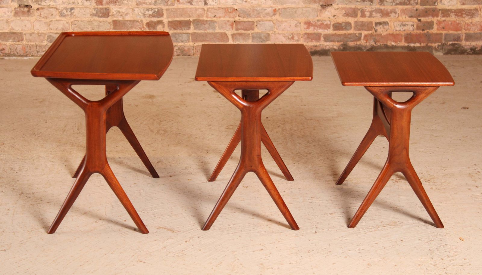photo vintage Danish Mid Century Teak Nest Of Tables By Johannes Andersen For Cfc Silkeborg, Circa 1960s