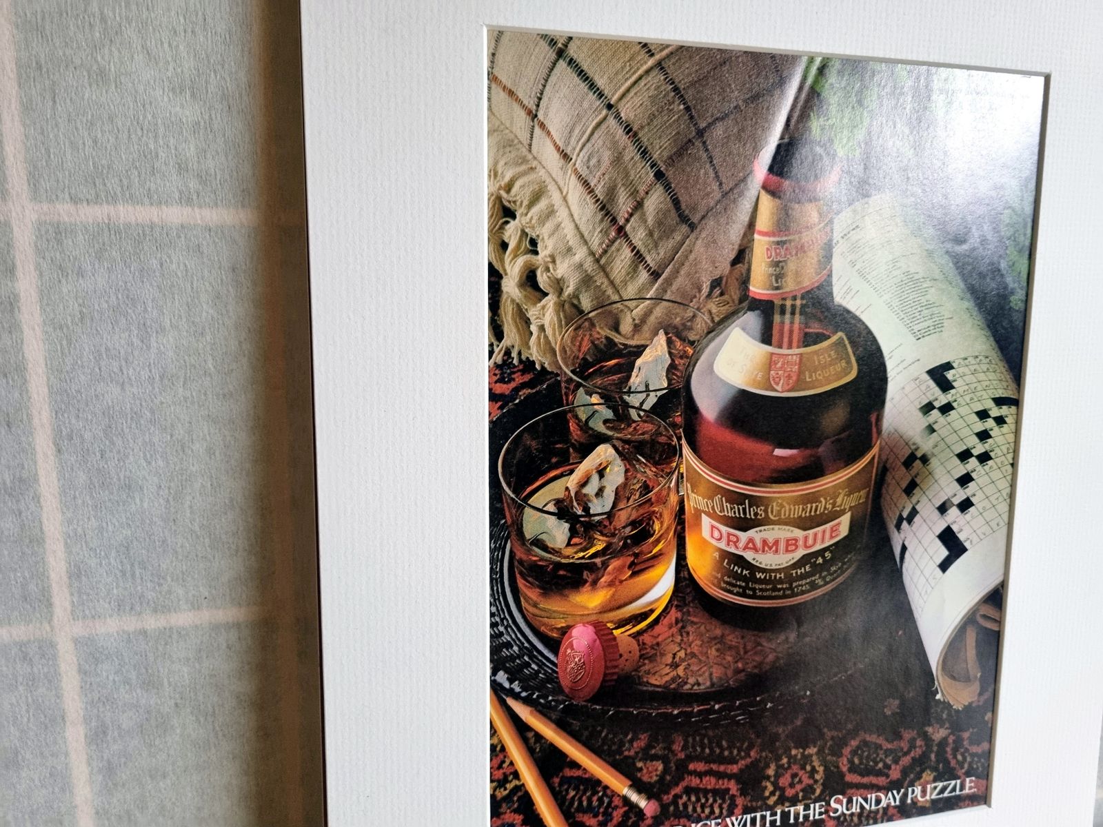 Vintage Spirits Advert Print, Drambuie Liqueur Magazine Advertisement, 1970s Alcohol Advertising Art, Bar Wall Decor, Mounted Display photo 55.0