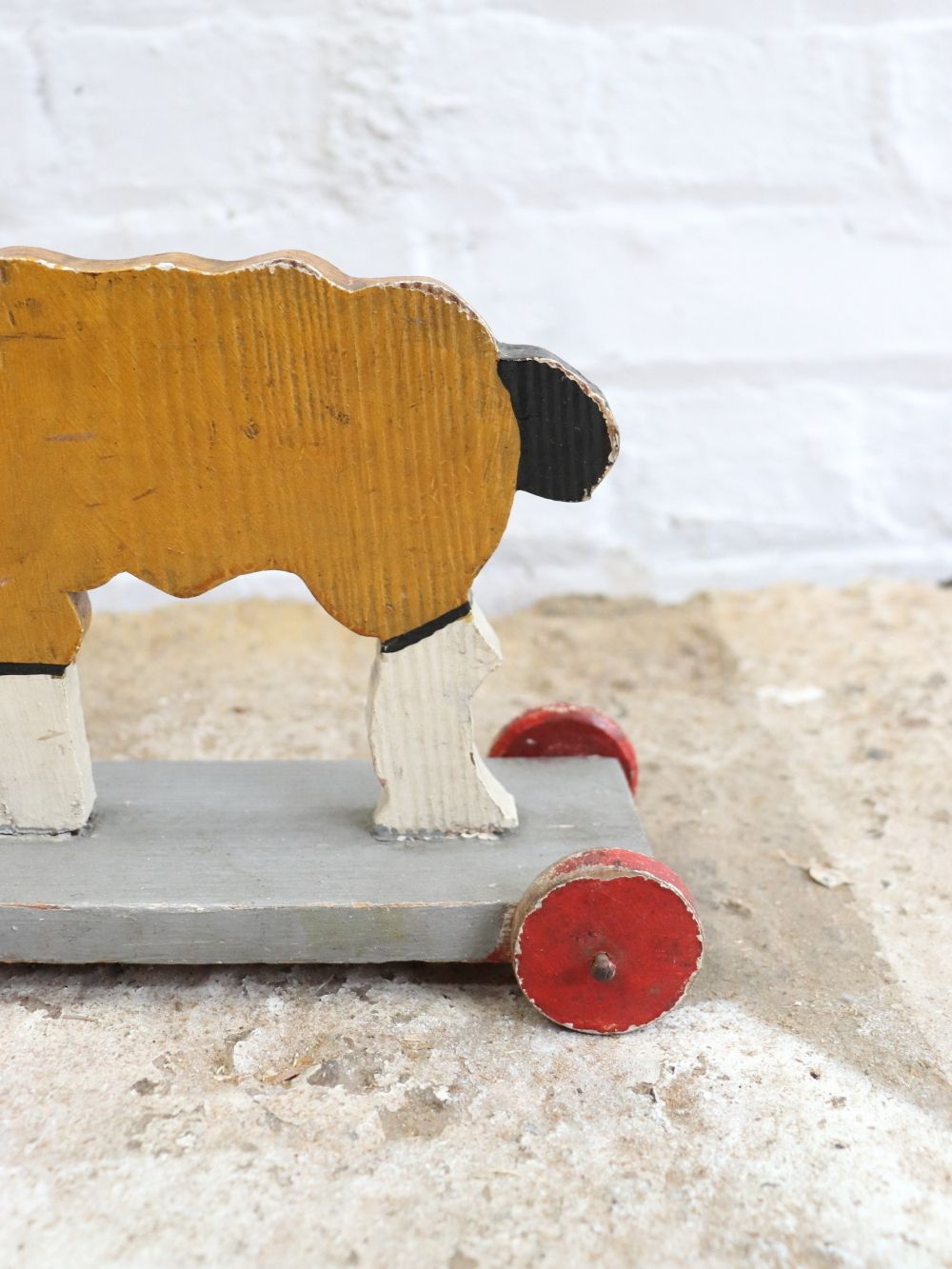 Lovely Antique French Wooden Pull Along Toy photo for sale