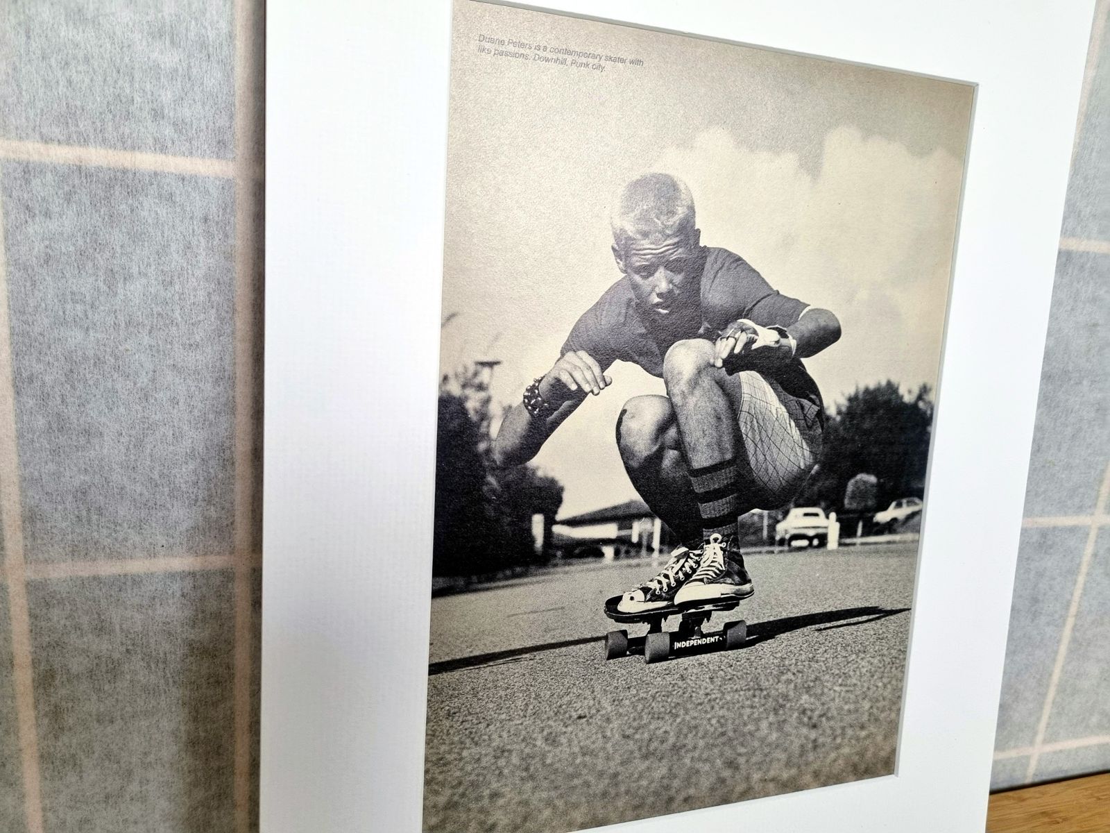Skate Culture Photo Page, 1980s Skateboarding Print, Duane Peters Independent Downhill Punk City, Action Sports Wall Art, Old School Decor photo Art