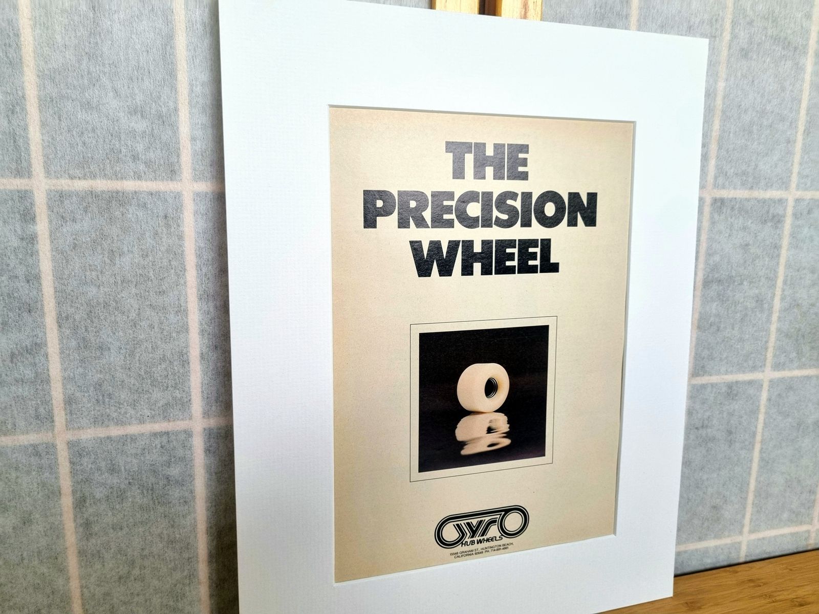 Vintage Skateboard Wheel Ad, Gyro Precision Magazine Page, 1980s Skate Gear Advertising Ephemera photo furniture