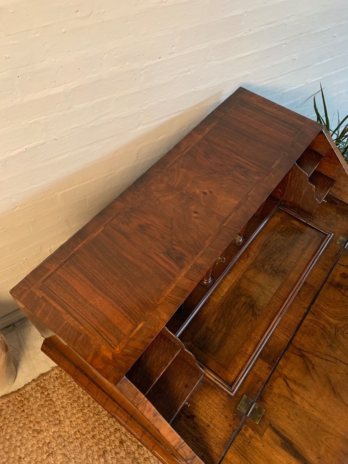 Victorian Burr Walnut Bureau – Beautiful Condition | 19th Century photo vintage