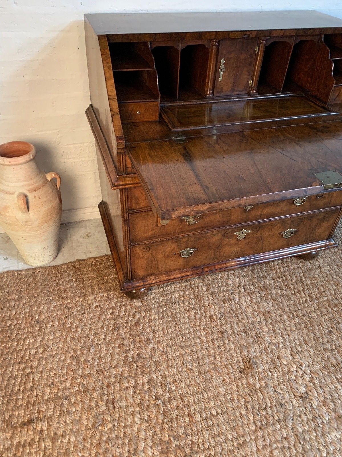 Furniture Victorian Burr Walnut Bureau – Beautiful Condition | 19th Century photo