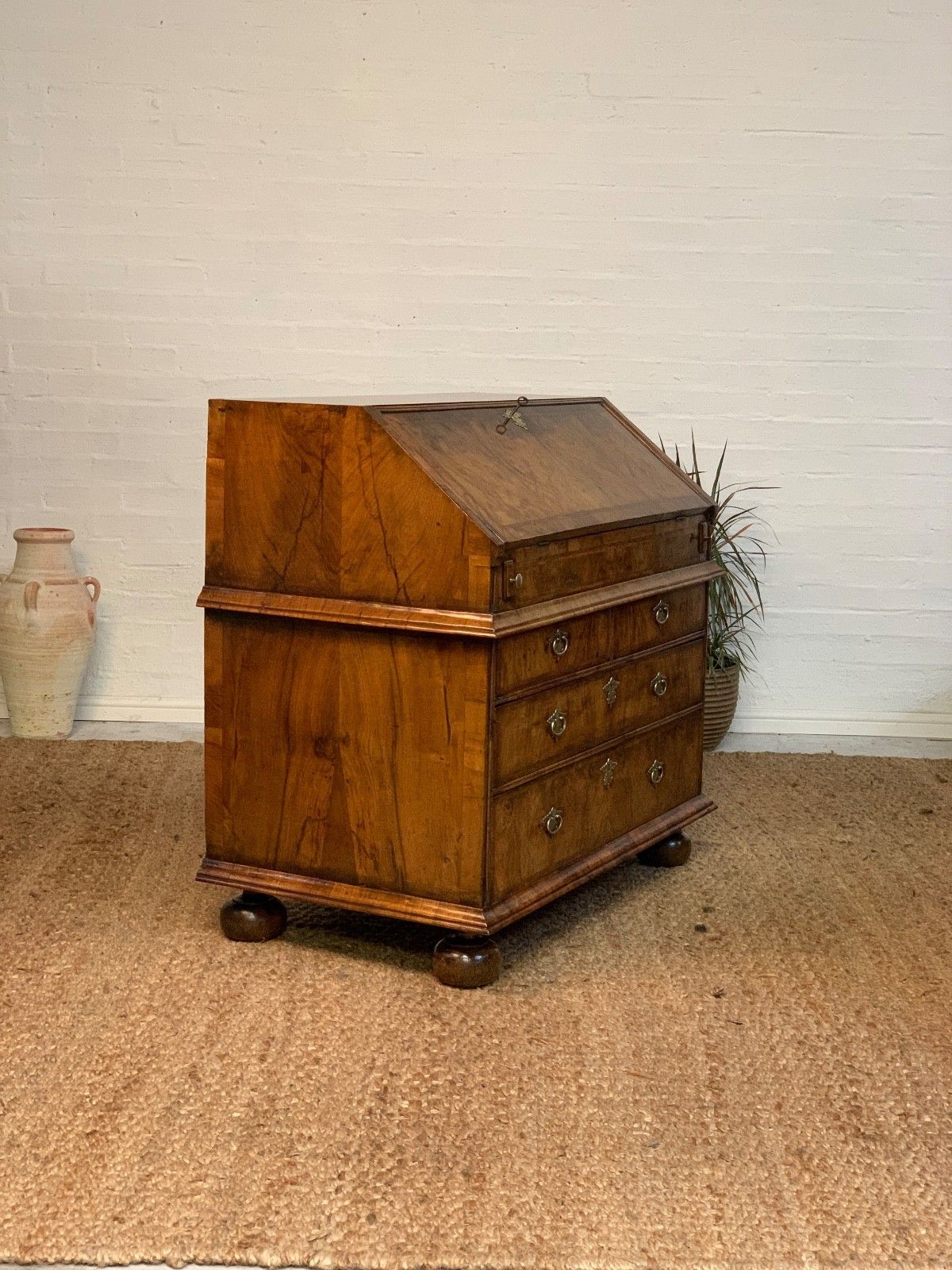 photo buy Victorian Burr Walnut Bureau – Beautiful Condition | 19th Century