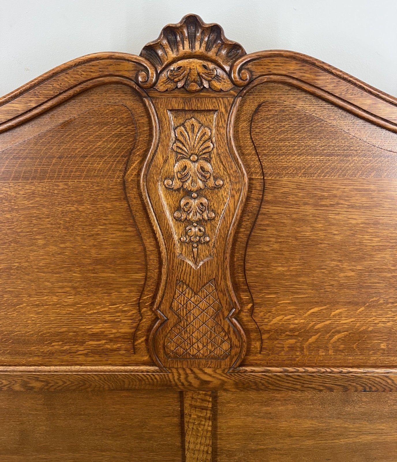 Bed Vintage French Louis XVI Double Single Frame Oak Carved Headboard Lot 4593 photo buy