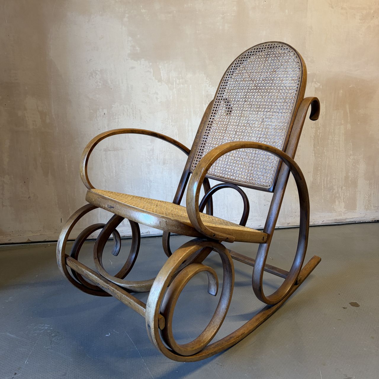 Bentwood And Cane Rocking Chair