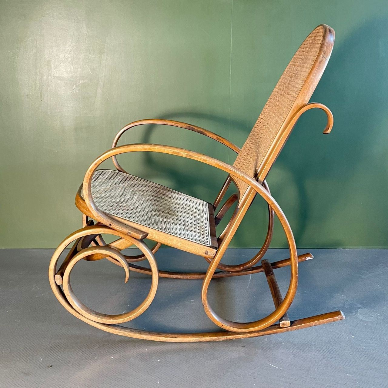 Furniture Bentwood And Cane Rocking Chair photo