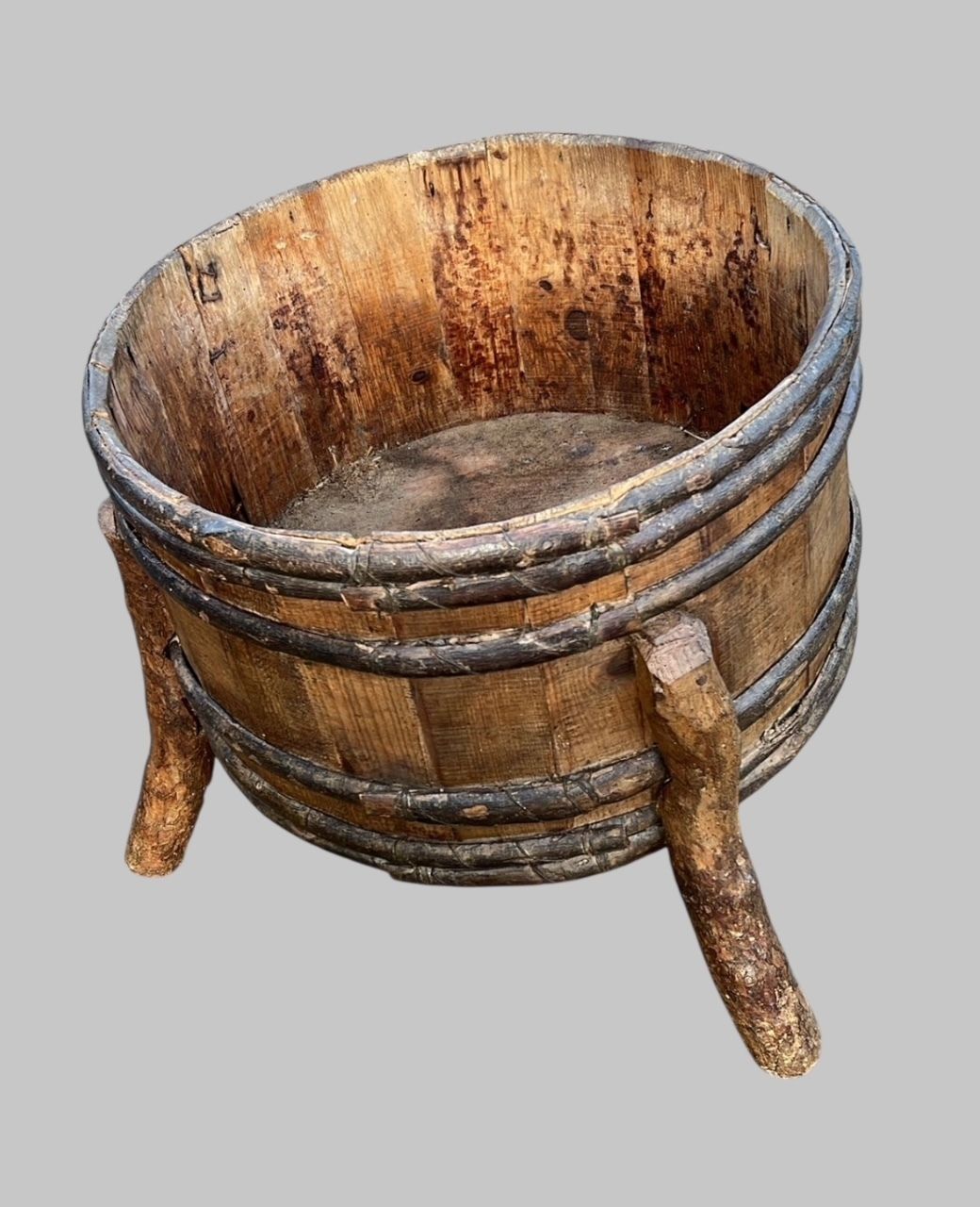 A Striking And Highly Sculptural 19th Century Primitive Wooden Tub photo furniture