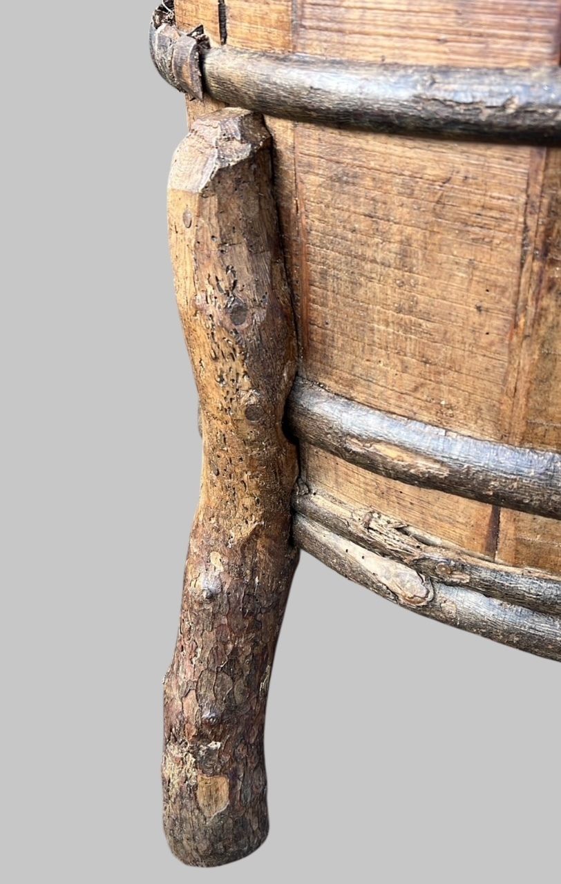 A Striking And Highly Sculptural 19th Century Primitive Wooden Tub photo 495.0