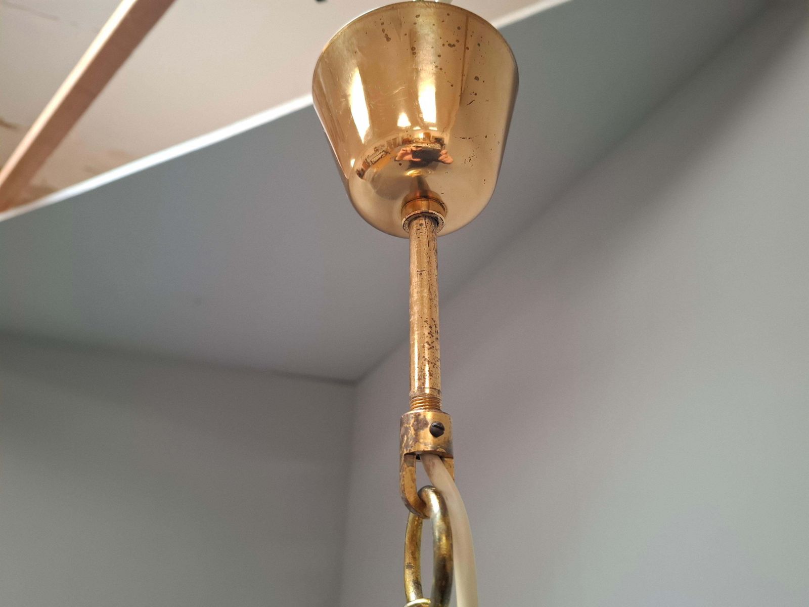 photo for sale Midcentury Brass And Smoked Bubble Glass Pendant By Kamenický šenov, 1960s
