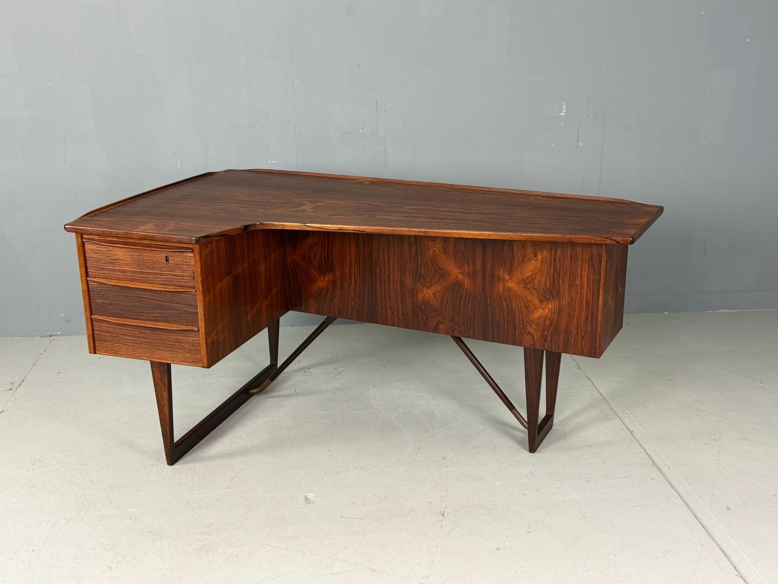 1960s Peter Løvig Nielsen 'Boomerang' Desk Hedensted Møbelfabrik photo furniture