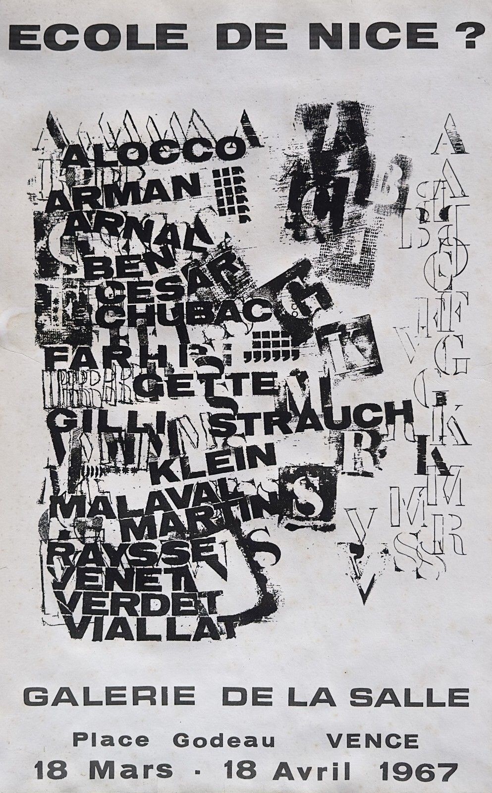 Arman Poster Poster Poster Exhibition School Of Nice 1967 New Realists La Salle